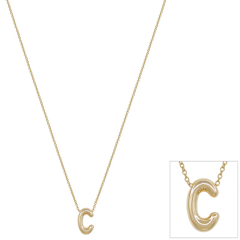 Drip Bubble Letter Necklace With Crown – Get Engravings